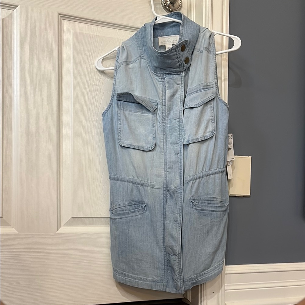 Caslon Light Blue Denim Vest